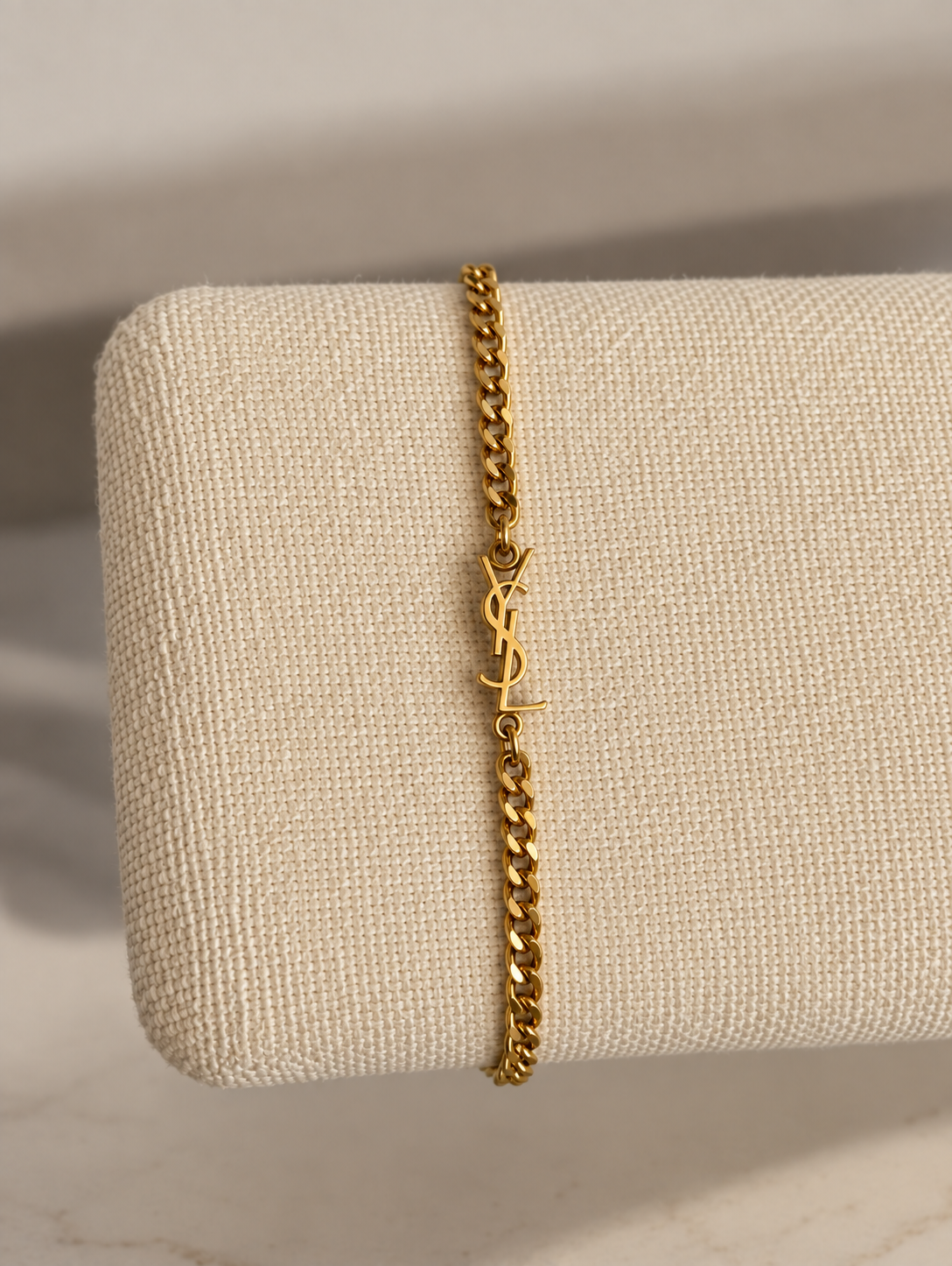 Gold Tone Triple Initials Bracelet